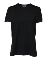 Dolce & Gabbana Black Cotton DG Print Short Sleeve Top T-shirt